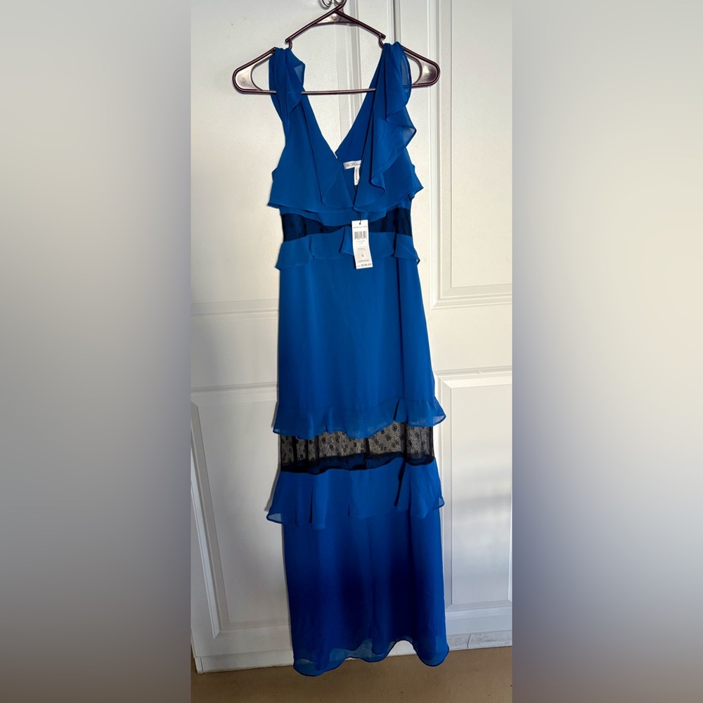 NWT BCBGeneration Lace-Inset Tiered Ruffled Maxi Dress - Size 2